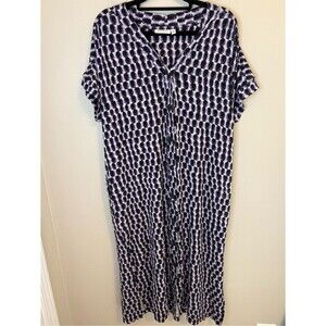 Masai Copenhagen XL Purple Abstract Print Midi Dress Pockets